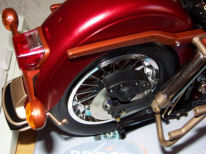 Rear wheels on 1/6 Harley fitted