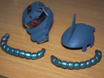 1/48 Zaku 2 head final parts ready